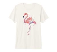 Pink Flamingo Watercolor Premium T-Shirt
