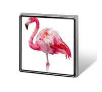 Pink Flamingo Watercolor Style Unisex Brooches & Pins Square Lightweight Lapel Badge Jewelry for Clothing Shawl Hat