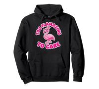 Pink Flamingo with Crown and Sunglasses Funny Animal Graphic Pullover Hoodie