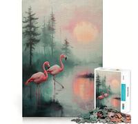 Pink Flamingos at Sunset 1000 Piece Jigsaw Puzzles for Teenagers Jigsaw Think Game Calm Mind Quality Edge (50x75cm)