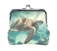 Pink Flamingos Beach Coin Purses Portable PU Leather Coin Purse, Change Purse Coin Bag For Women Girls, vintage ocean sea turtle, One Size, Vintage Ocean Sea Turtle