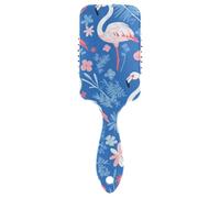 Pink Flamingos Blue Flowers anti static brush for straight Designed massage brush for short hair with Ergonomic handle cepillo para definir rizos