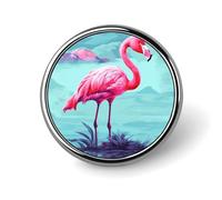 Pink Flamingos Button Pin Round Metal Lapel Pins Badges Classic Cute Brooche Pin Personalized Pinback Button Badges Novelty Funny Enamel Pins for Backpacks Jackets Bags
