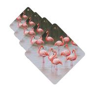 Pink Flamingos Car Air Fresheners Cards 4 Pcs Hanging Fragrance Scented Cards Long-Lasting Car Aromatherapy Tablets for Wardrobe Bathroom Car Interior Mirror Pendant Gifts