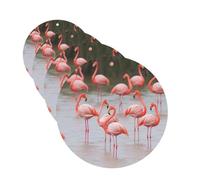 Pink Flamingos Car Air Fresheners Cards 4 Pcs Hanging Fragrance Scented Cards Long-Lasting Car Aromatherapy Tablets for Wardrobe Bathroom Car Interior Mirror Pendant Gifts