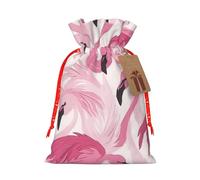 Pink Flamingos Drawstring Gift Bags Reusable Gift Wrapping Pouches For Birthday, Wedding, Party Favours & Festive Presents