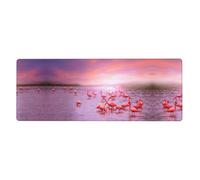 Pink Flamingos Extra Large Desk Pad,Non-Slip Rubber Base Mat, for Keyboard, Mouse and Desk Protection