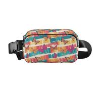 Pink Flamingos on Black Background Multipurpose Fanny Pack Waist Bag with Adjustable Strap for Shopping Sports Work, Monarch Butterfly, One Size