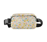 Pink Flamingos on Black Background Multipurpose Fanny Pack Waist Bag with Adjustable Strap for Shopping Sports Work, Polka Dots and Tender Chamomile Flowers, One Size