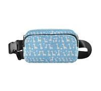 Pink Flamingos on Black Background Multipurpose Fanny Pack Waist Bag with Adjustable Strap for Shopping Sports Work, Cute Giraffes Clouds, One Size