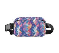 Pink Flamingos on Black Background Multipurpose Fanny Pack Waist Bag with Adjustable Strap for Shopping Sports Work, Pink Flamingos on Black Background, One Size