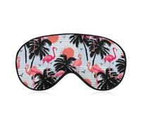 Pink Flamingos Palm Trees Sun Sleep Eye Mask Blocks Light Cover Eyeshade for Men Women