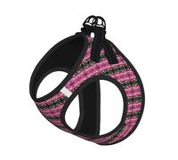 Pink Flamingos Print Pet Leash Vest Soft Adjustable Step in Puppy Vest Outdoor Walking with Leash