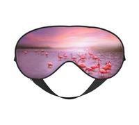 Pink Flamingos Print Soft Eye Mask –Elastic Nighttime Shade, Light-Proof Blindfolds for Plane, Yoga, Travel, Full Eye Covers