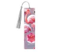 Pink Flamingos Printed Metal Bookmarks S - Gray Lightweight Aluminium Book Marker for Books, Journals & Gifts, Ideal Book Lovers, Holiday Decor & Crafts