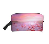 Pink Flamingos Printed Travel Organizer Bag, High Density Storage Case with Protective Foam for Electronics