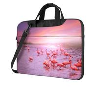 Pink Flamingos Printed Waterproof Laptop Case Ultra-Thin Portable One-Shoulder Laptop Bag 600d Oxford 13in/14in/15.6in