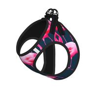 Pink Flamingos Printing Dog Summer Harness With Leash Set,Adjustable And Reflective Step-In Puppy Pet Vest Harnesses