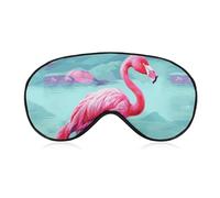 Pink Flamingos Sleep Mask for Women Men Side Sleeper Eye Cover with Adjustable Strap Soft Breathable Blackout Mask Slip-Free Deep Sleeping Travel Essentials
