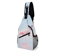 Pink Flamingos Sling Bag Small Crossbody Bags with Adjustable Strap Durable Chest Bag for Hiking Travel