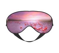 Pink Flamingos Soft Sleep Mask Adjustable Strap Light Blocking Reversible Comfortable Night Mask