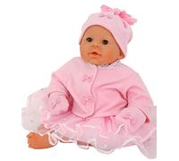 PINK FLEECE SET,JACKET /HAT/MITTENS FOR 14-18 INCH [35-45CM] DOLLS [DOLL AND SKIRT NOT INCLUDED]To fit dolls such as Baby Born and Tiny Tears and many more dolls of this height