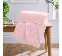 (Pink Fleece , Single) Faux Fur Fleece Blanket Large Sofa Bed Warm Throw
