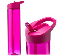 (Pink) Flip Straw Water Bottle Slim TRITAN 600ml BPA FREE