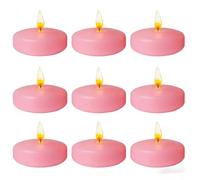 Pink Floating Candles 12 Pack - Candle Set - 7cm w X 3cm h - Long Burning Time - Burning Time 8-10 Hours