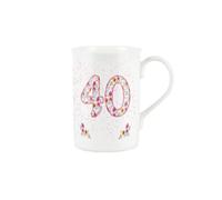 Pink Floral Ages Mug - 40th Birthday Gifts Bone China Coffee/Tea Mug