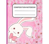 Pink Floral Bunny Notebook - Cute White Rabbit Journal, 198 Pages, 7.5" x 9.25" Lined: Adorable Pink Floral Frame with White Bunny - Perfect Gift for ... for Writing, Journaling, or Schoolwork