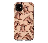 Pink Floral Cowgirl Boots Western Boho Pattern Folk Art Case for iPhone 11