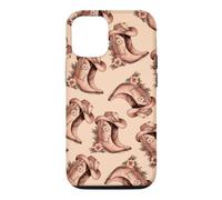 Pink Floral Cowgirl Boots Western Boho Pattern Folk Art Case for iPhone 12/12 Pro