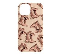 Pink Floral Cowgirl Boots Western Boho Pattern Folk Art Case for iPhone 14