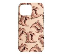 Pink Floral Cowgirl Boots Western Boho Pattern Folk Art Case for iPhone 16 Pro Max