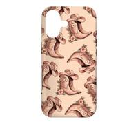 Pink Floral Cowgirl Boots Western Boho Pattern Folk Art Case for iPhone 17