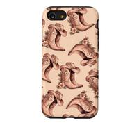Pink Floral Cowgirl Boots Western Boho Pattern Folk Art Case for iPhone SE (2020) / 7/8