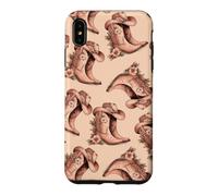 Pink Floral Cowgirl Boots Western Boho Pattern Folk Art Case for iPhone XS Max