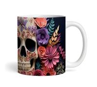 Pink Floral Decorative Skull Gothic Alternative Tea Coffee Cup Personalised Mug |Personalised Birthday Mug | Tea Mug | Coffee Mug | Personalised Mug | Birthday Present | Cup |Custom Gift