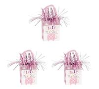 Pink Floral Elephant Mini Gift Bag Balloon Weight (6cm x 13cm) - Charming Design to Keep Party Anchored in Style - Perfect for Baby Showers, Birthdays, & Celebrations - 1 Pc (Pack of 3)