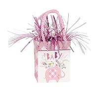 Pink Floral Elephant Mini Gift Bag Balloon Weight (6cm x 13cm) - Charming Design to Keep Party Anchored in Style - Perfect for Baby Showers, Birthdays, & Celebrations - 1 Pc