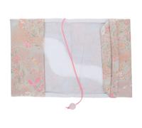Pink Floral Embroidered Fabric Book Cover Sleeve for A5 Journals | Adjustable Elastic Cloth Protector, Washable Dust Cover, for Readers, Planners, Travel and Commute