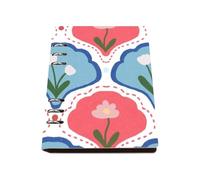 Pink Floral Motifs A5 Notebook, Pu Leather Notebooks, Lined Paper Spiral Notebook A5 180Pages/90Sheets, Notepads for Meeting, Writing Books for Home, University Stationery Women Man