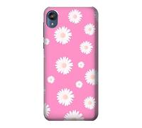 Pink Floral Pattern Case Cover For Motorola Moto E6, Moto E (6th Gen)