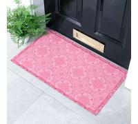 Pink Floral Pattern Indoor & Outdoor Doormat - 70x40cm Artsy Mats Pink 40cm x 70cm