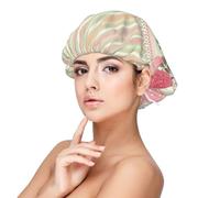 Pink Floral Polka Dots Neutral Striped Combo Vintage Shabby Chic Flower Lace Pattern,Adult's Satin Sleeping Cap - Women's Elastic Sleep Bonnet, Adjustable Overnight Hair Cover
