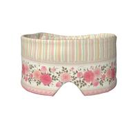 Pink Floral Polka Dots Neutral Striped Combo Vintage Shabby Chic Flower Lace Pattern, Full Eye Covers Light Blocking Eye Mask Sleep Eye and Ear Muffs
