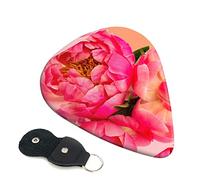 Pink Floral Print Guitar Picks Includes Thin,Medium, Heavy, Classical Triangle Picks, For Guitar Bass Ukulele (6 -Pack)