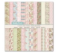 Pink Floral Spring Scrapbook Paper, Double-Sided Pattern Decorative Paper Scrapbooking Supplies for DIY Album Card Making Craft Projects, 6x6 inch 24 Sheets