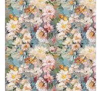 Pink Floral Wallpaper,44 x 500cm Pink and White Flower Wallpaper Abstract Blue Green Leaf Plants Wall paper Boho Wall paper Self Adhesive Furniture Wrap for Living Room,Bathroom,Drawer,Cabinets